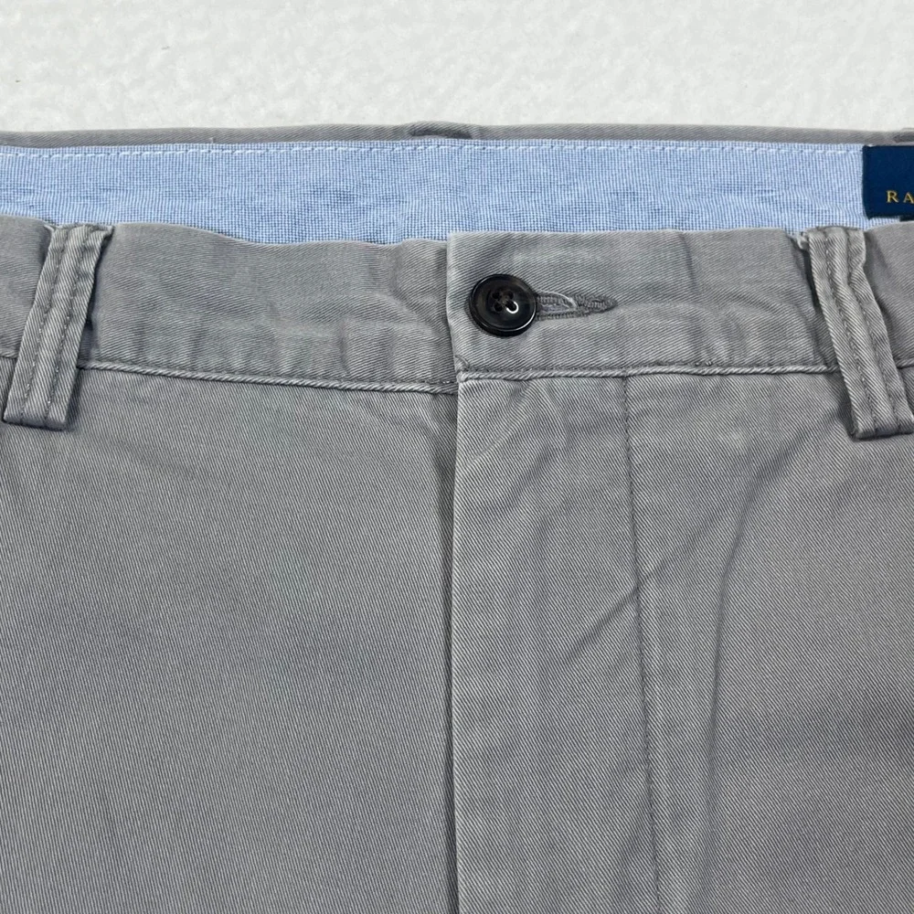 Polo Ralph Lauren Chino Pants Grey Stretch Straight Fit Preppy Office Ivy 30x32